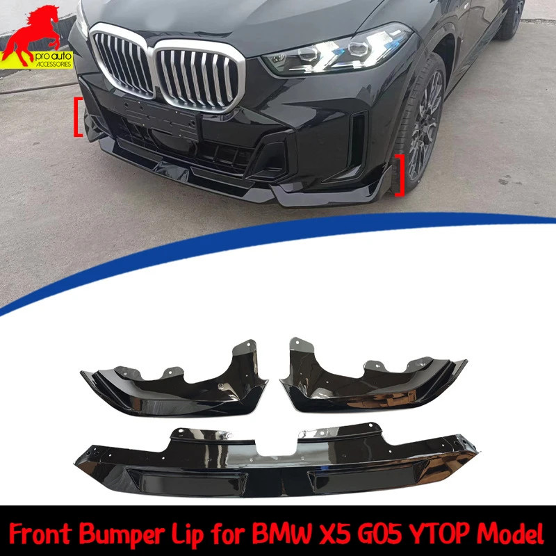 Front Bumper Lip Splitter Trim Cover for BMW X5 G05 YTOP Model 3-section Original Car Hole Position