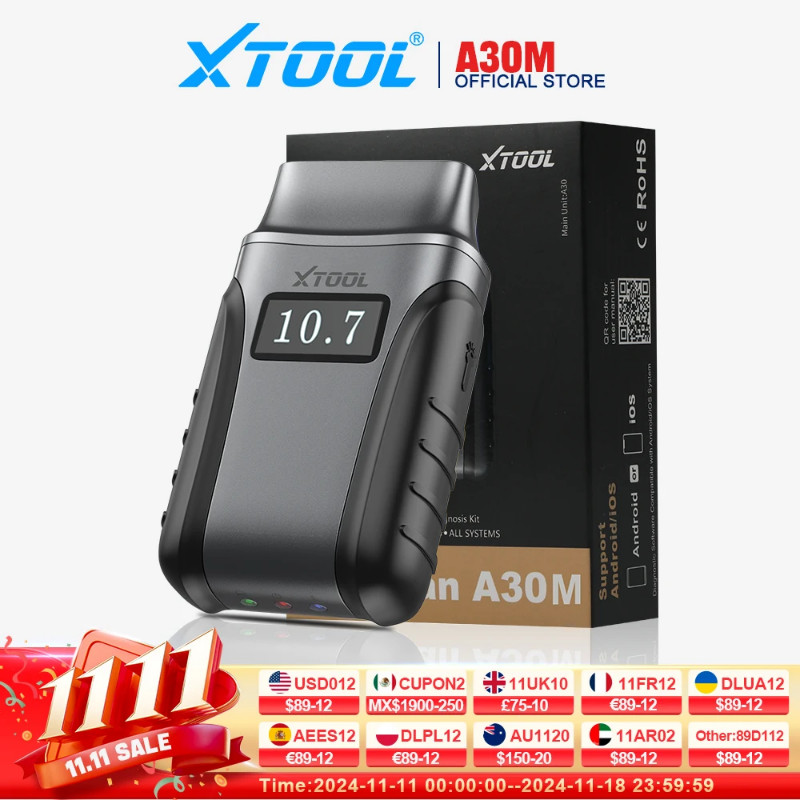 XTOOL Anyscan A30M Bluetooth OBD2 Scanner Car Diagnostic Tools 21+ Reset Service Code Reader CANFD