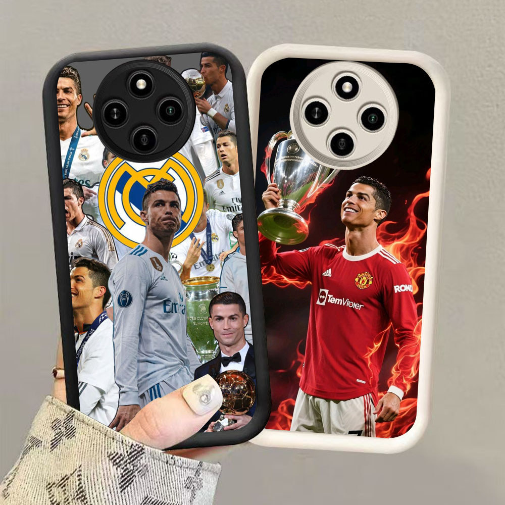 HK-57 FC Ronaldo ปลอกกันกระแทกสําหรับซิลิโคนสีดําและสีขาว Xiaomi Redmi Realme Poco C61 13 A3X X3 12 