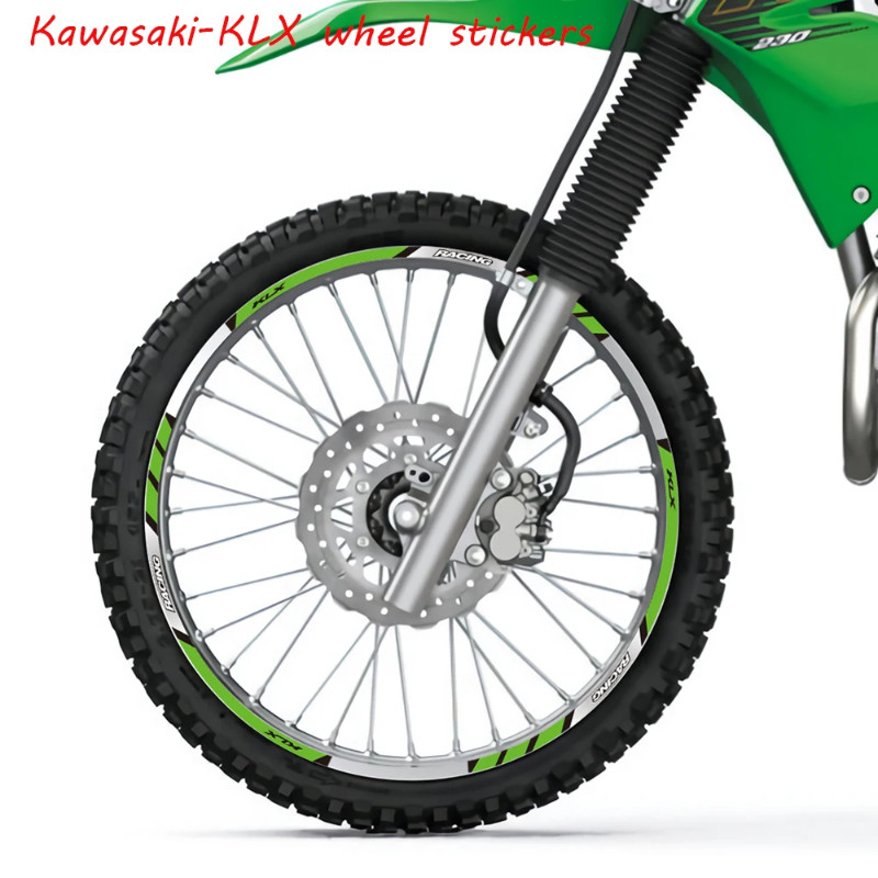 Dirt Bike Wheel Tire Rim Decorative Adhesive Reflective Decal Sticker for Kawasaki KLX 230 300 230R