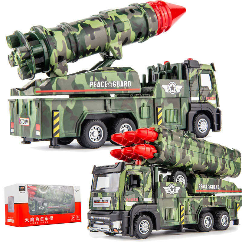 Skyhawk Alloy Missile Vehicle Model Intercontinental Missile Rocket Launcher Pull Back Sound Light