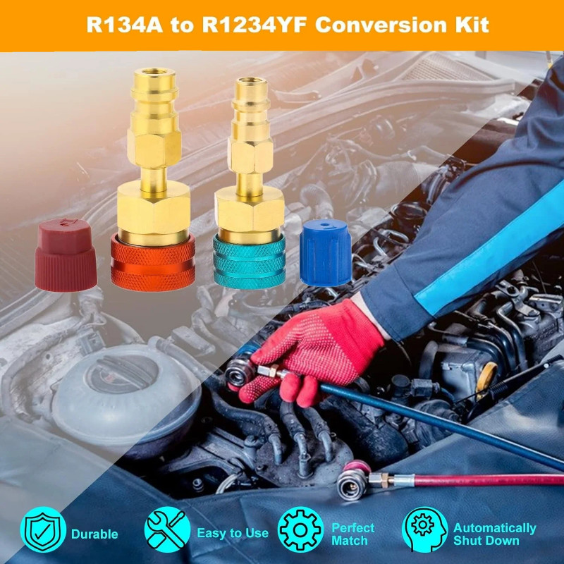 R1234YF Quick Coupler, R1234yf to R134a Adapter,1234yf to 134a Adapter High Low Side Connector Conv