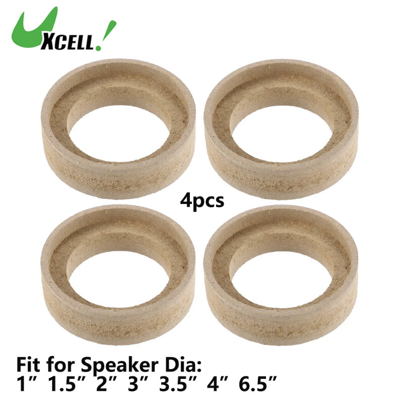 UXCELL 4 Pcs 1/1.5/2/3/3.5/4/6.5 Inch Universal Speaker Subwoofer Mounting Spacer Rings Solid Wood