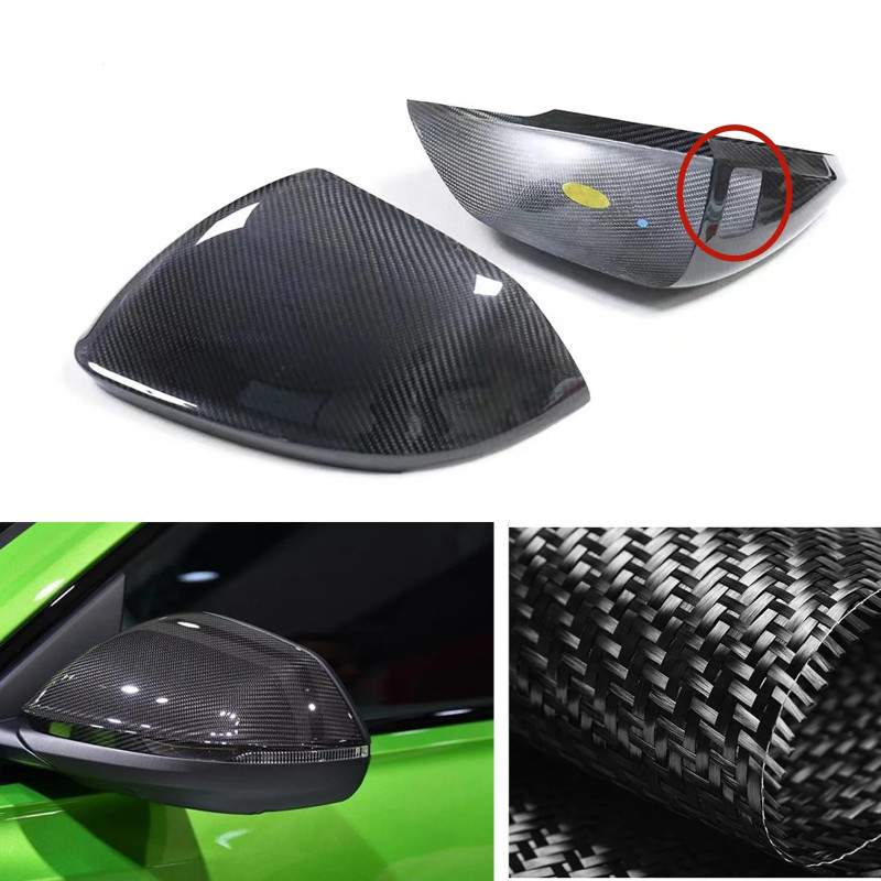 Mirror Cover Add On For Lamborghini Urus Audi Q8 RSQ8 2018+ Carbon Fiber Car Rear View Cap Reverse