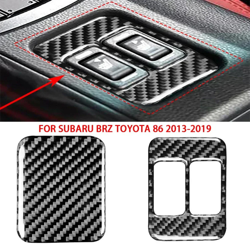 Carbon Fibrer Car Interior Heated Seat Button Sticker for Subaru BRZ Toyota 86 2013-2019 Interior S