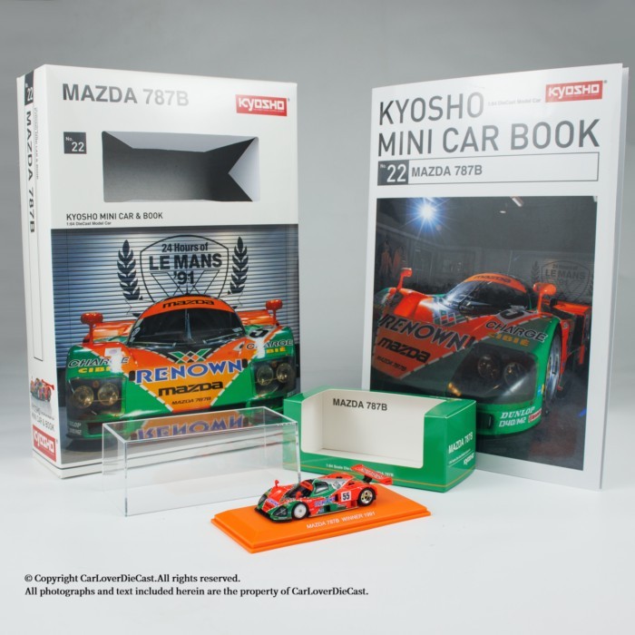 พร้อมสต็อก Kyosho/Jingshang 1: 64 รถหนังสือเวอร์ชั่นภาษาจีน Mazda Mazda 787B (NO.55)