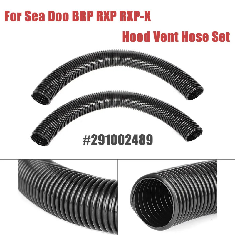 #291002489 Black Hood Vent Hose Set-two hoses For Sea Doo SeaDoo BRP RXP RXP-X