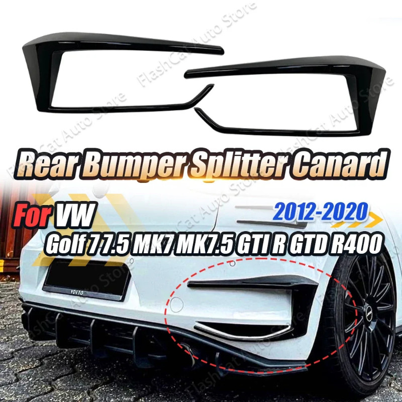 For VW Golf 7 7.5 Golf 7R 7.5R GTI GTD Golf VII MK7R MK7.5 R400 2013-2019 Rear Bumper Side Canard D