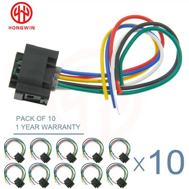 OE# 1-967616-1 7M0973119 6 Pin Headlight Level Sensor Connector Plug With Wire For Audi A3 A4 A6 A8