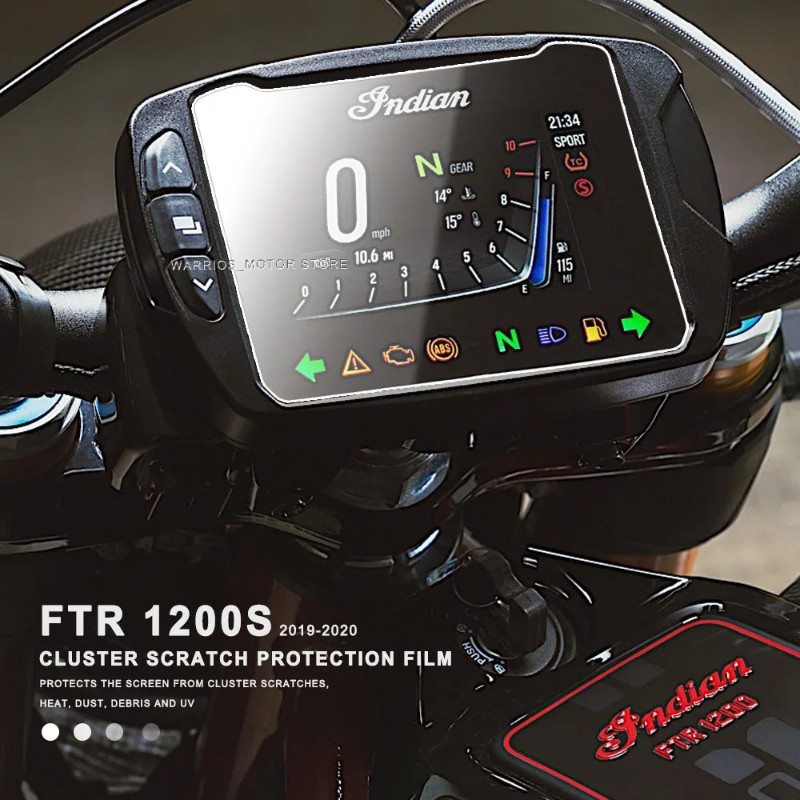 Motorcycle Dashboard HD Cluster Screen Scratch Protection Nano Glass Film For Indian FTR 1200S 1200