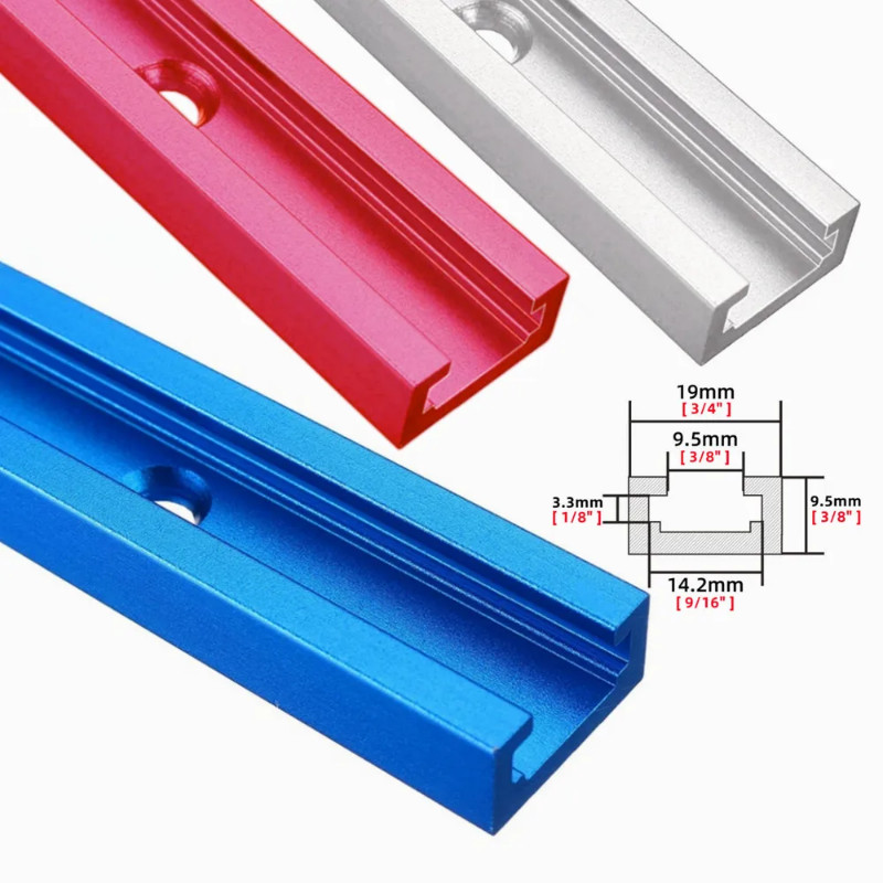 T Track Woodworking T-slot Slide Track Miter Aluminium T-Track,19x9.5mm T-slot Miter Track Jig T Sc