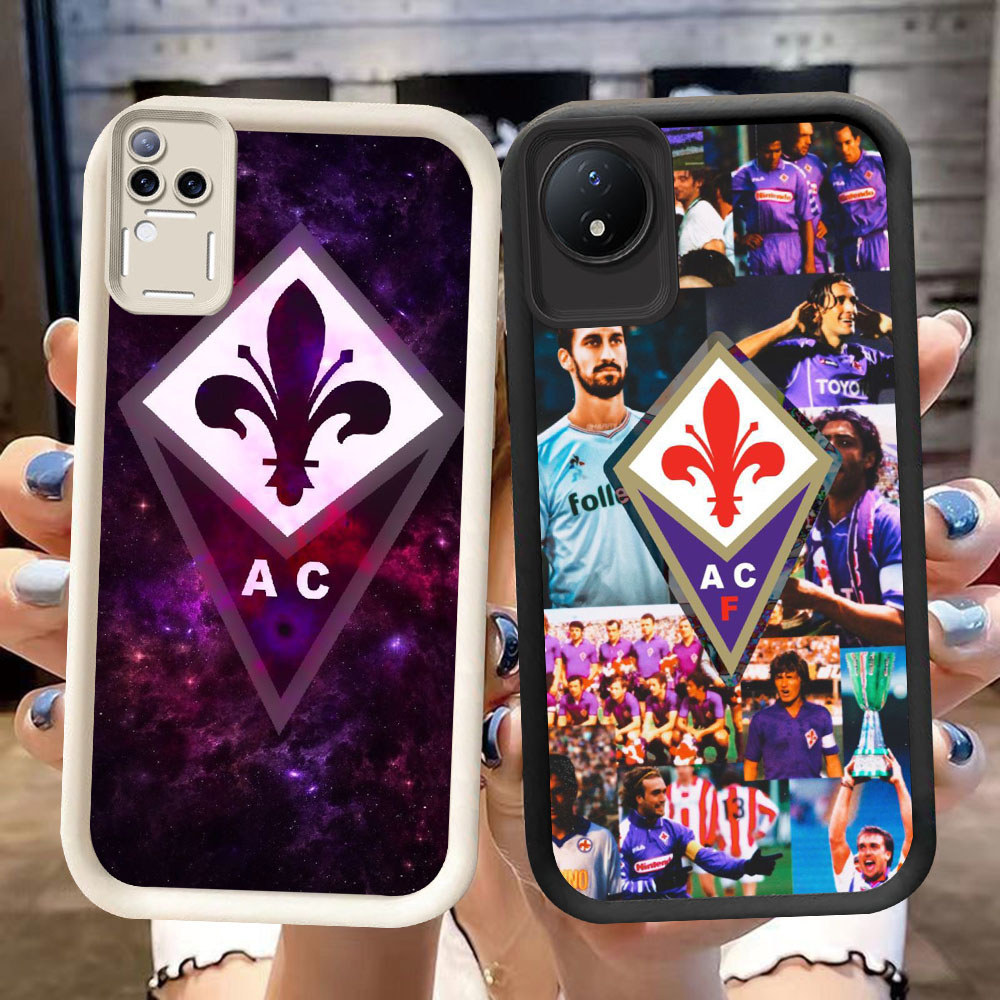 DK-52 AC Fiorentina ปลอกซิลิโคนสีดําและสีขาวสําหรับ VIVO Y29 Y02a V50 V30E V30 T4 Y02 Y02t Pro 5G