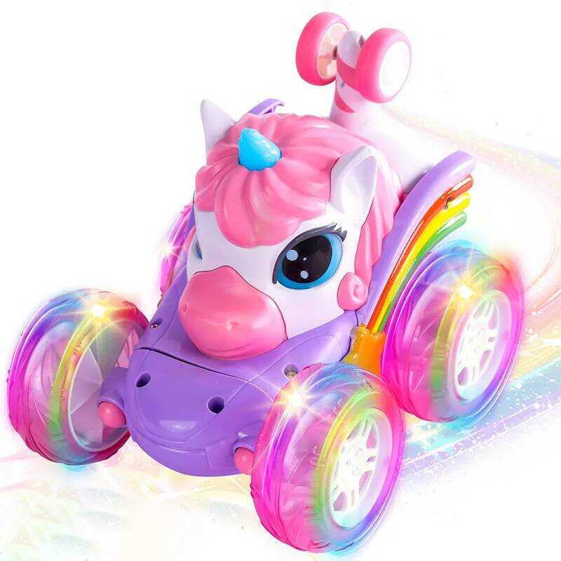 C Remote Control Car Unicorn For Girls 360° Rotating 4Wd Stunt RC Cars With Cute Cool LED Lights 2.