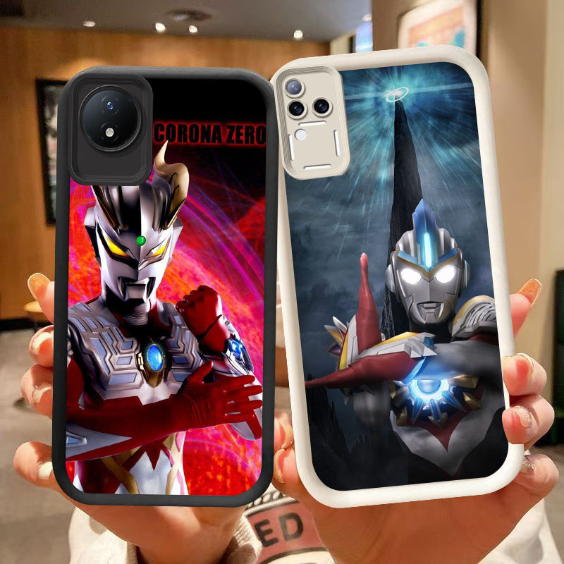 DK-79 Ultraman ปลอกซิลิโคนสีดําและสีขาวสําหรับ VIVO Y29 Y02a V50 V30E V30 T4 Y02 Y02t Pro 5G