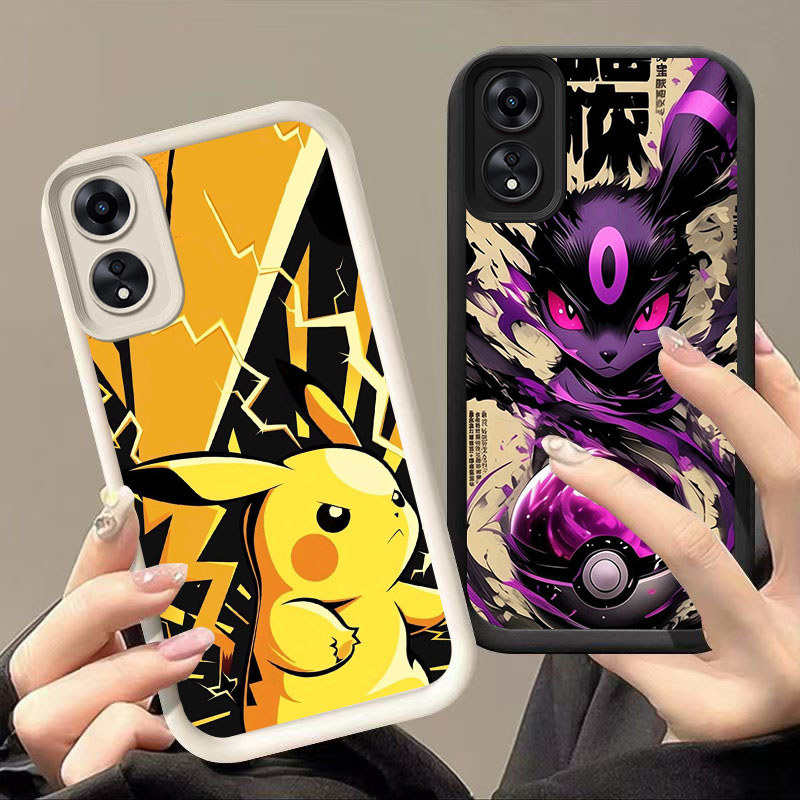 DJ-50 X Pokemon ปลอกซิลิโคนสีดําและสีขาวสําหรับ OPPO A98 A18 A38 A17K A78 A60 F23 A58 5G 4G