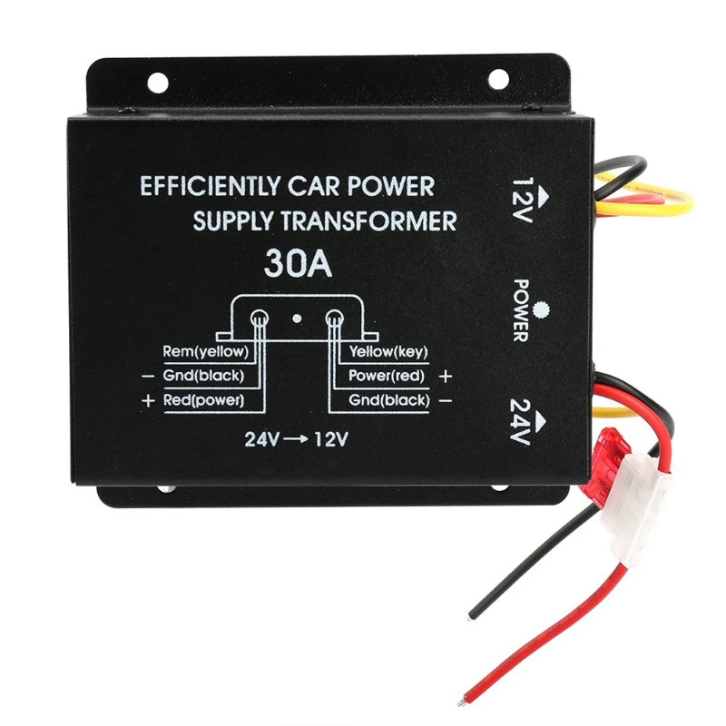 Car Converter  24V to 12V Power Converter Car Voltage Reducer 30A Car Power Supply Converter  Inver