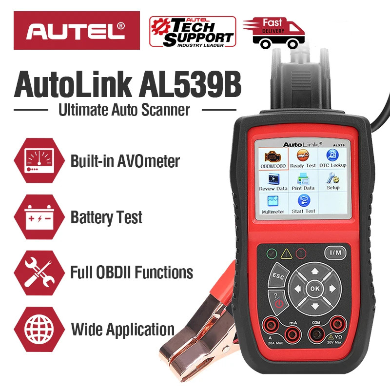 Autel AL539B Auto Code Reader Electrical Battery Tester for 12 Volts Batteries EOBD OBD 2 OBD2 Scan
