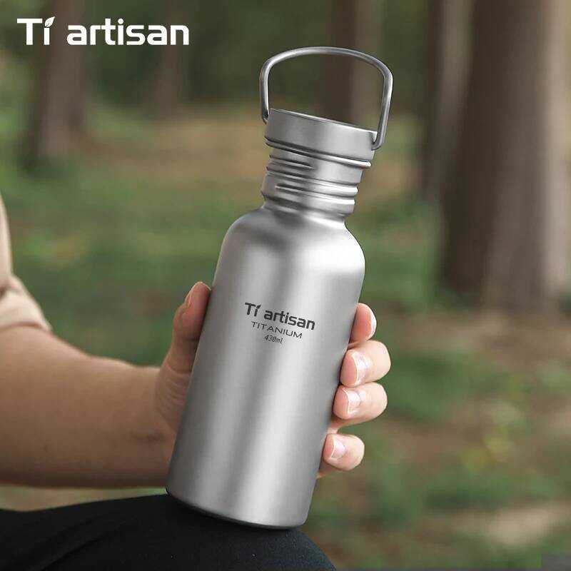 C Tiartisan Titanium Sports Bottle Outdoor Camping Cycg Water Bottle Ultralight Portable Drinkware