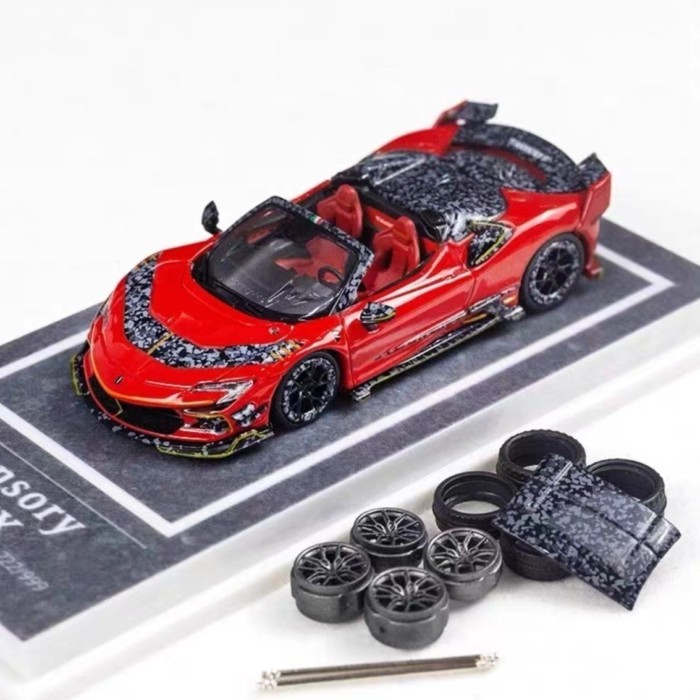 LMLF 1/64 Ferrari Modified Convertible Supercar รุ่น Mansory Ferrari F9XX สีแดง