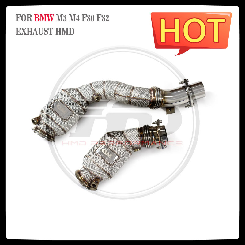 HMD Exhaust Assembly High Flow Performance Downpipe for BMW M3 M4 F80 F82 S55 Engine 3.0T Car Acces