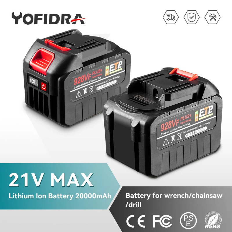 20V 928VF 388VF Plus Rechargeable Battery 30000mAh 20000mAh With LED Power Display For Makita 18V P