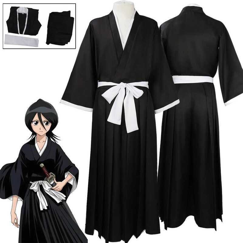 C Anime Bleach Cosplay Costume Kuchiki Rukiakimono Suits Die Pa Soul Society Cos Unixex Cos Outifts