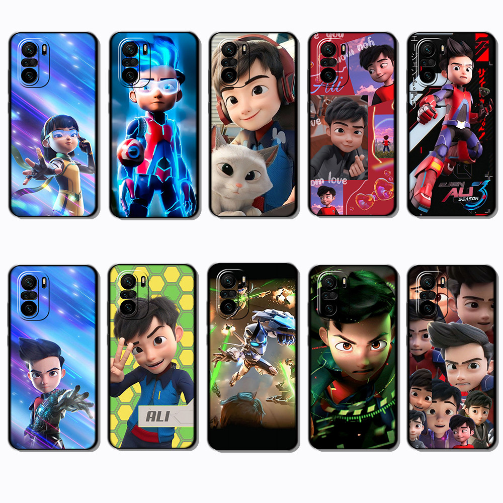 เคสโทรศัพท์สีดําแบบนุ่มสําหรับ Xiaomi poco F3 GT K40 Pro FG11 Ejen Ali ปลอกป้องกันการล่มสลายฝาครอบป้