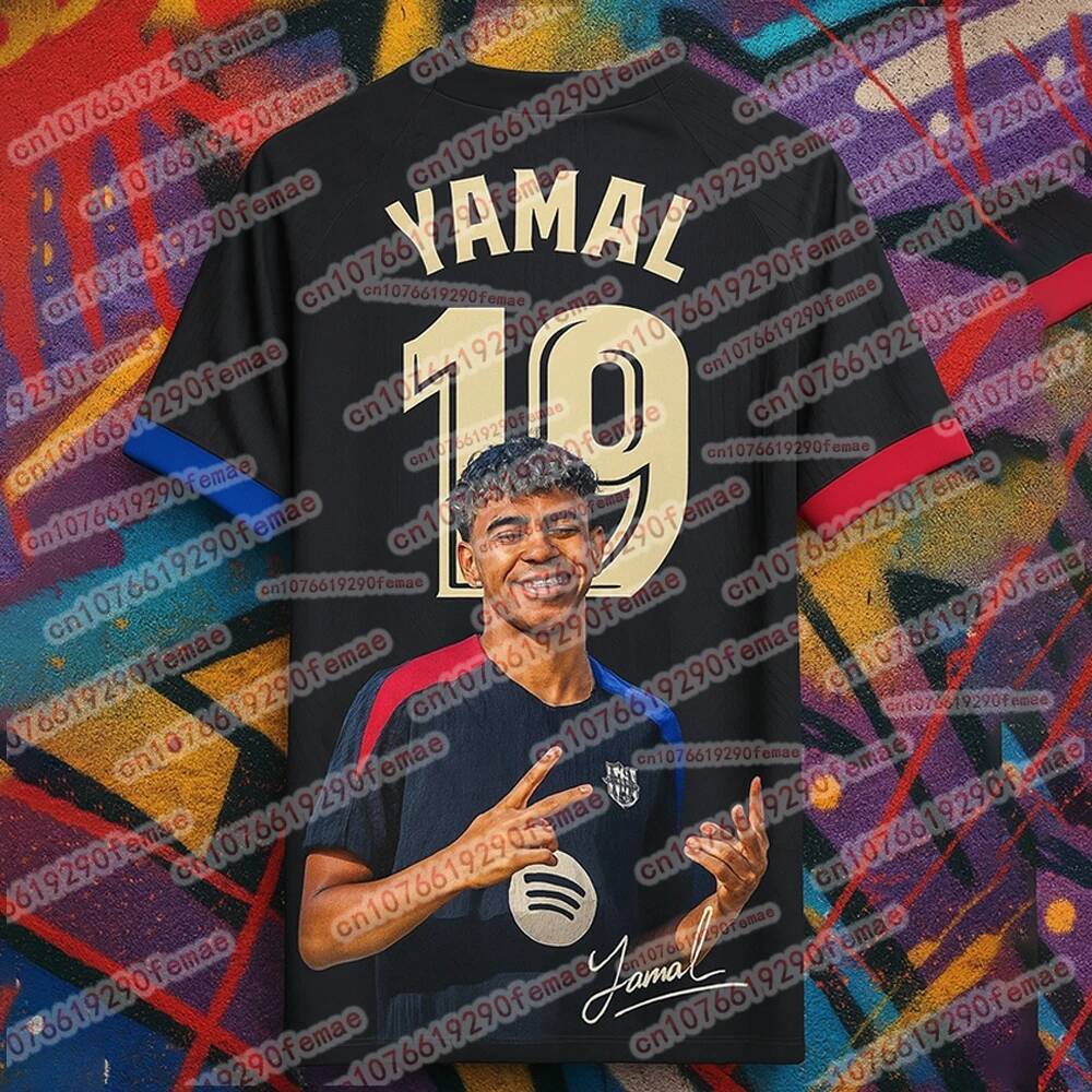 เสื้อกีฬาระลึก Spain Football Superstar Lamine Yamal คอลเล็กชันจำกัดComfort Jersey