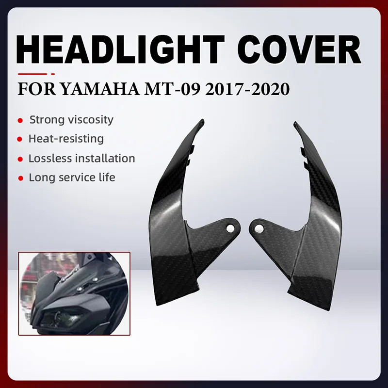 Full Carbon Fiber For Yamaha MT09 MT-09 MT 09 2017 -2020 Motorcycle Accessory Front Headlight Cover