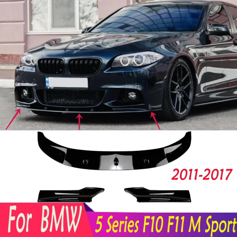 For BMW 2011-2017 5 Series F10 F11 M Sport Car Front Bumper Spoiler Splitter Bumper Canard Lip Spli