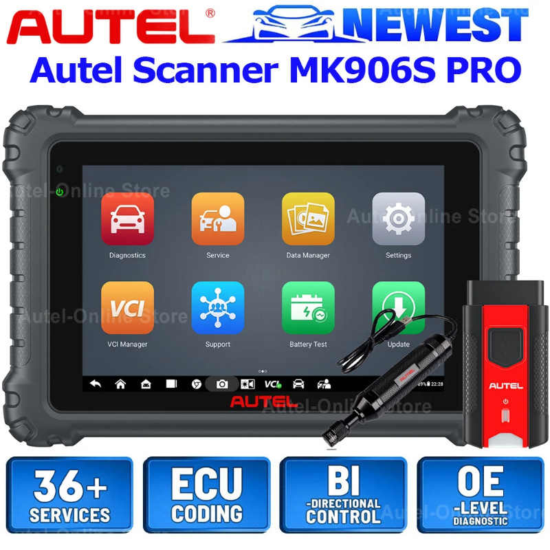 Autel MaxiCOM MK906 PRO Auto Scanner 2024 Newest Release Diagnostic Tool Multi-Language Support ECU