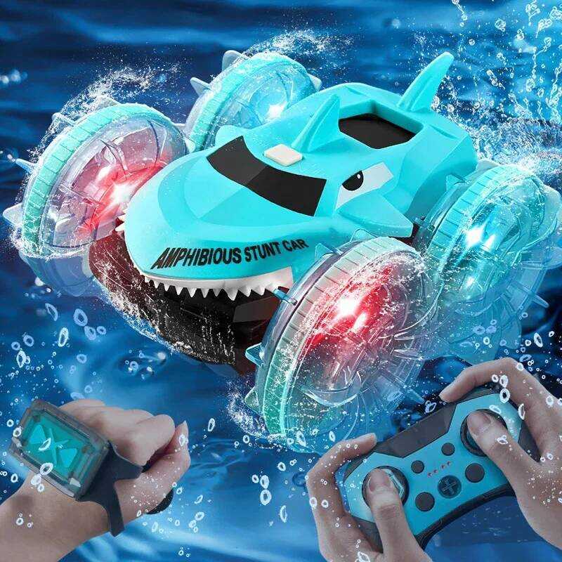C Rc Car Amphibious Vehicle Gesture Sensing Double-Sided Stunt Shark Amphibious Remote Control Cars