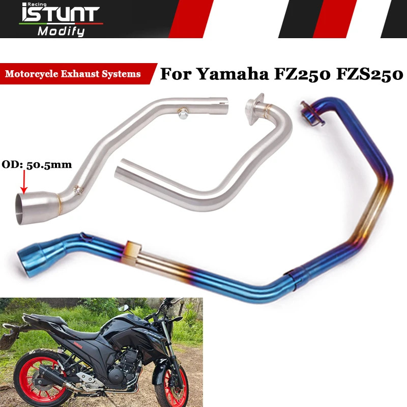 Motorcycle Exhaust Escape Systems Slip On For Yamaha FZ250 FZS250 Fazer 250 Stainless Steel Front L