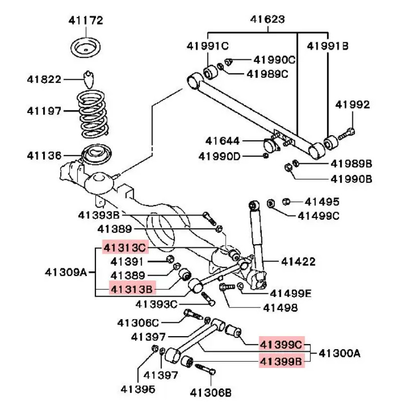 2PCS Rear Suspension UPR/LWR Bushing for Mitsubishi Pajero Montero IO TR4 Pinin H65 H66 H76 MR22379