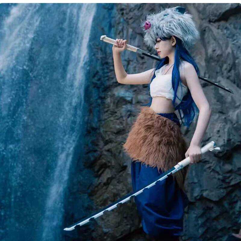 C Hashibira Inosuke Pants Fancy Dress Pants Cosplay Costume Kimetsu No Yaiba Apron Hashibira Inosuk