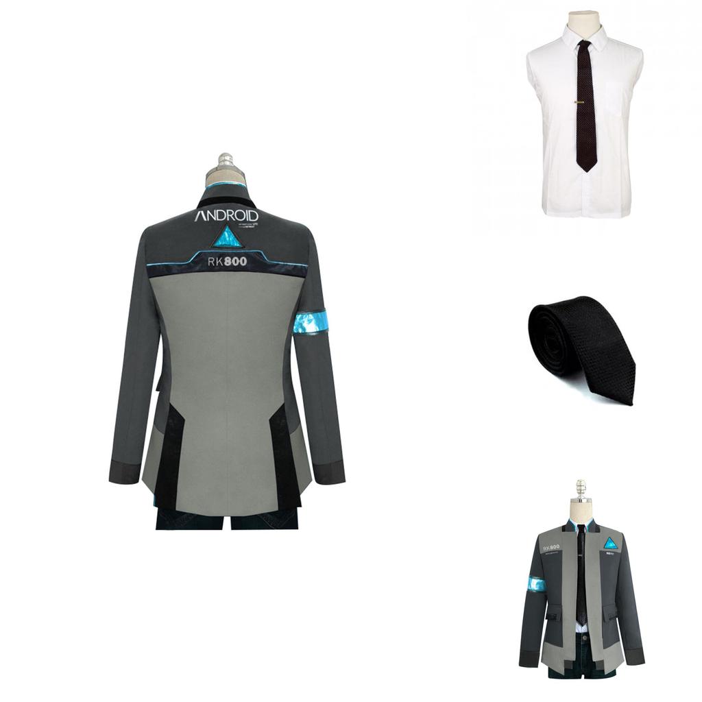 Detroit พรีเมี่ยมมนุษย์ Rk800 Rk800 Connor คอสเพลย์เครื่องแต่งกายครบชุดเสื้อแจ็คเก็ตสําหรับประสบการณ