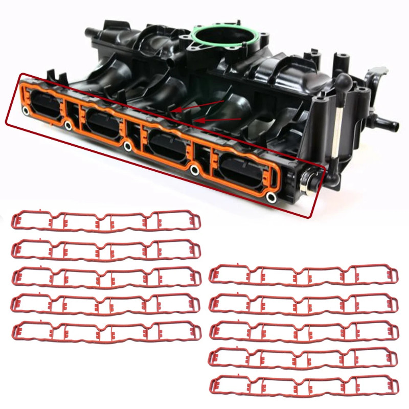 10 Pcs 2.0T TSI Intake Manifold Gasket Seal 06F129717D 06J133201G 06J133201AL for VW Golf Passat Ti