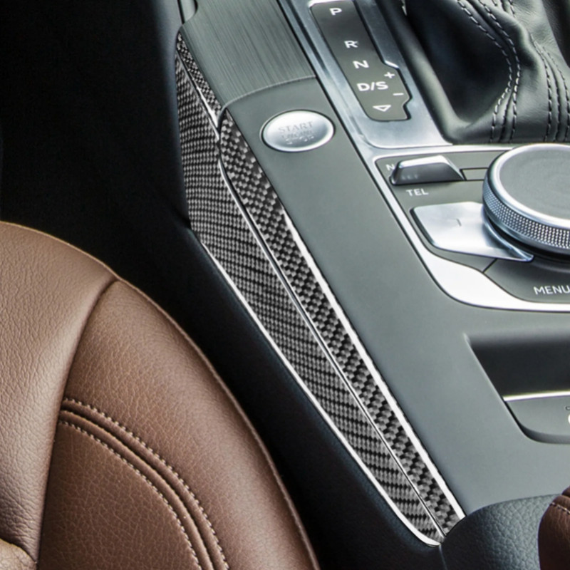 For Audi A3 S3 RS3 8V 2013-2019 Carbon Fiber Gear Shift Console Side Panel Decorative Cover Car Int