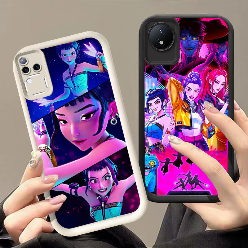 DK-58 Demon Hunter สาวปลอกซิลิโคนสีดําและสีขาวสําหรับ VIVO Y29 Y02a V50 V30E V30 T4 Y02 Y02t Pro 5G