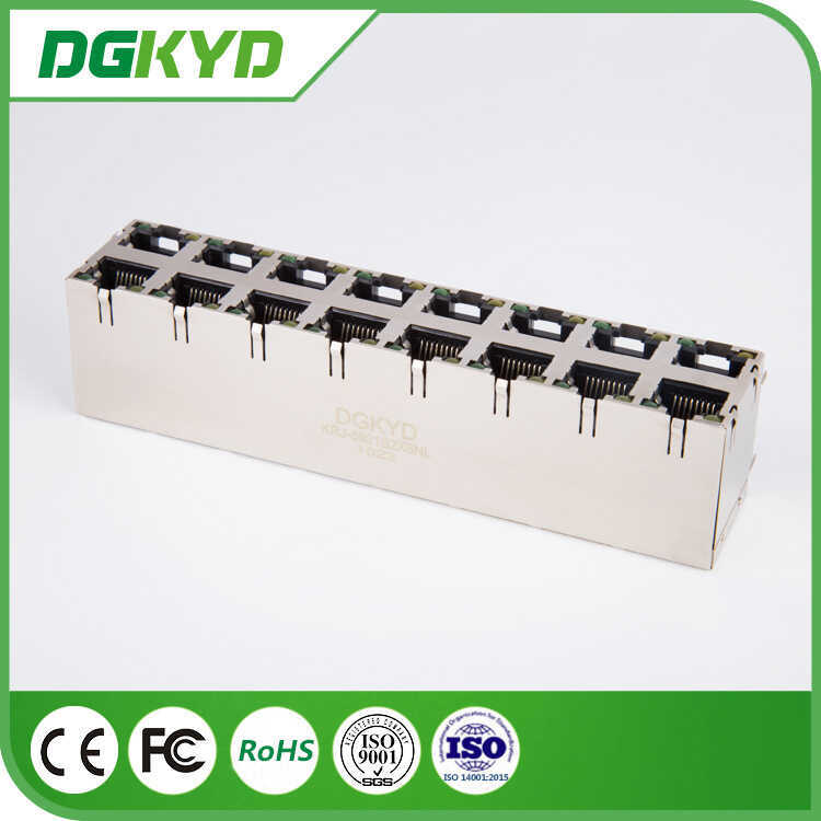 KRJ-5921S2X8NL 2X8 RJ45 Connector 8P8C ไม่มีแถบไฟ Shielding ซ็อกเก็ตตาข่าย