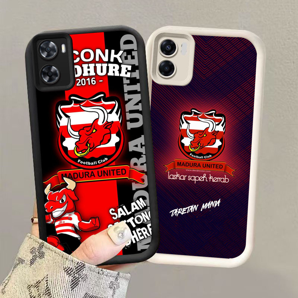 HK-61 Madura United ปลอกกันกระแทกสําหรับซิลิโคนสีดําและสีขาว OPPO Realme A76 A77s 9i C33 A96