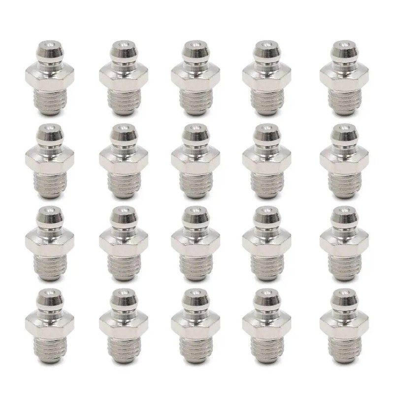 Uxcell 12/20/24/40pcs M8 x 1 Nickel Plated Straight 45 Degree 90 Degree Grease Nipple Fitting for M