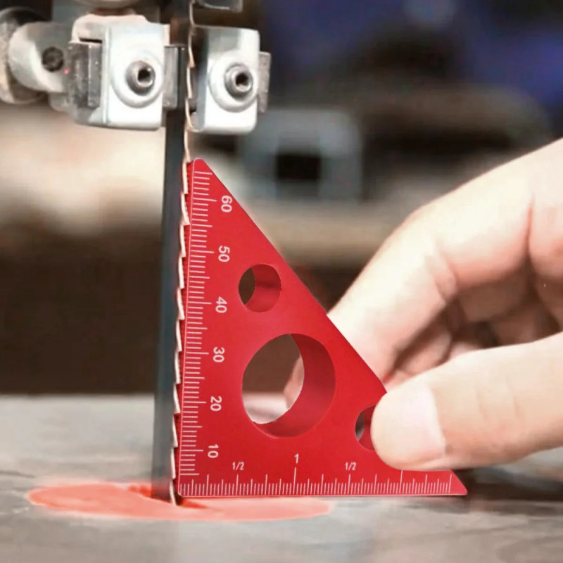 Right Angle Ruler,Aluminum Triangle Ruler w/ Both Imperial and Metric Scales Machinist Carpenter's