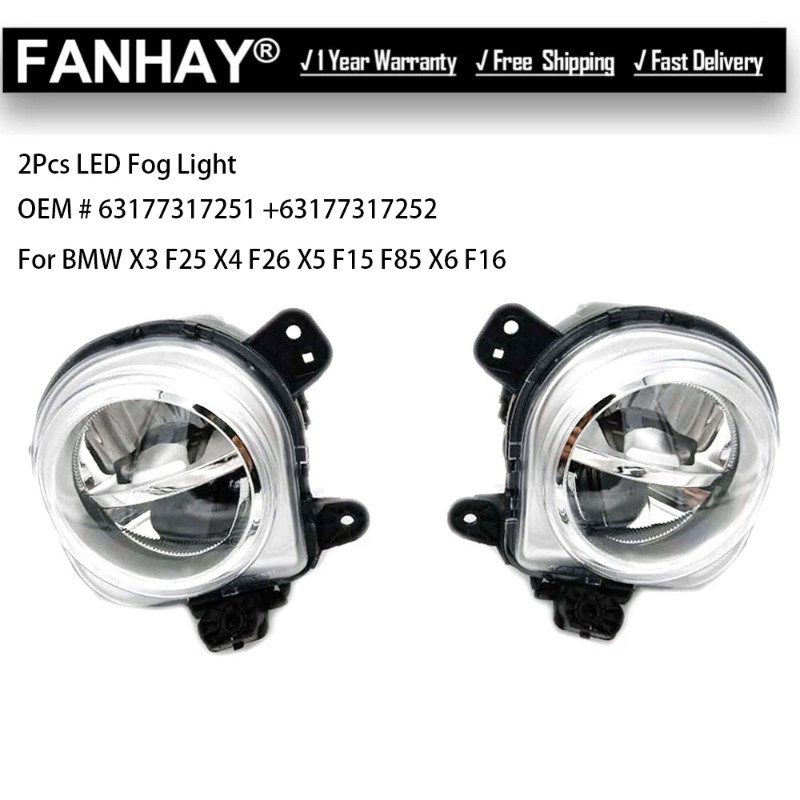 2Pcs LED Fog Light Lamps L R LH RH Lightings  63177317251 for BMW X3 F25 X4 F26 X5 F15 F85 X6 F16 O