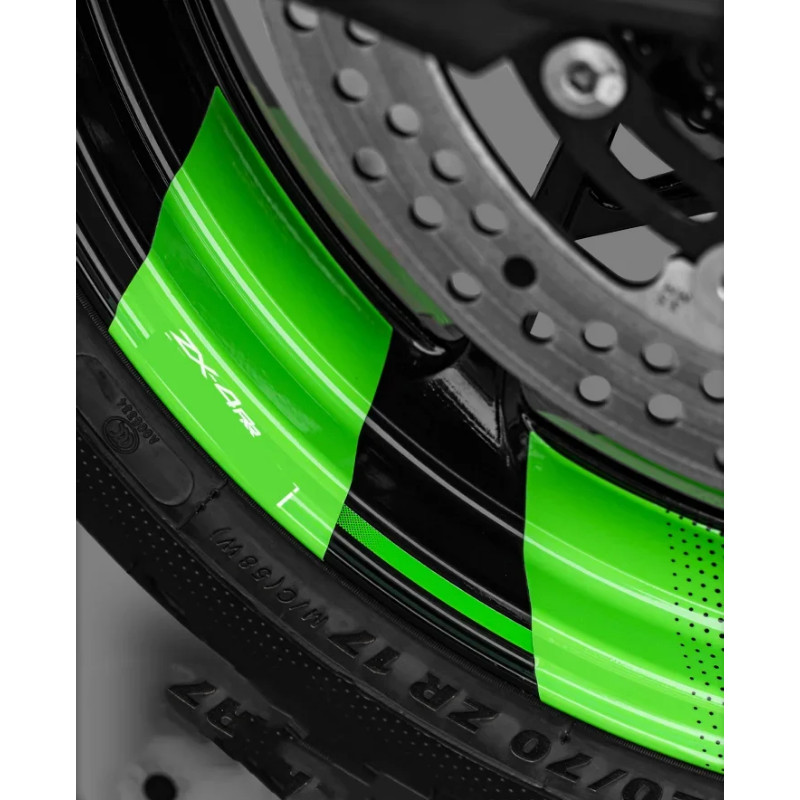 FOR KAWASAKI ZX 4R 4RR ZX-4R ZX-4RR Motorcycle Reflective Wheel Rim Stripe Decal Sticker Front Rear