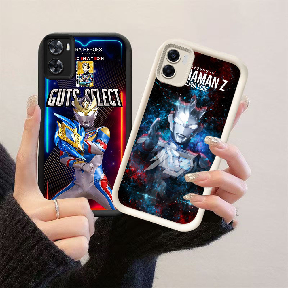 HK-67 Ultraman Ginga ปลอกกันกระแทกสําหรับซิลิโคนสีดําและสีขาว OPPO Realme A76 A77s 9i C33 A96
