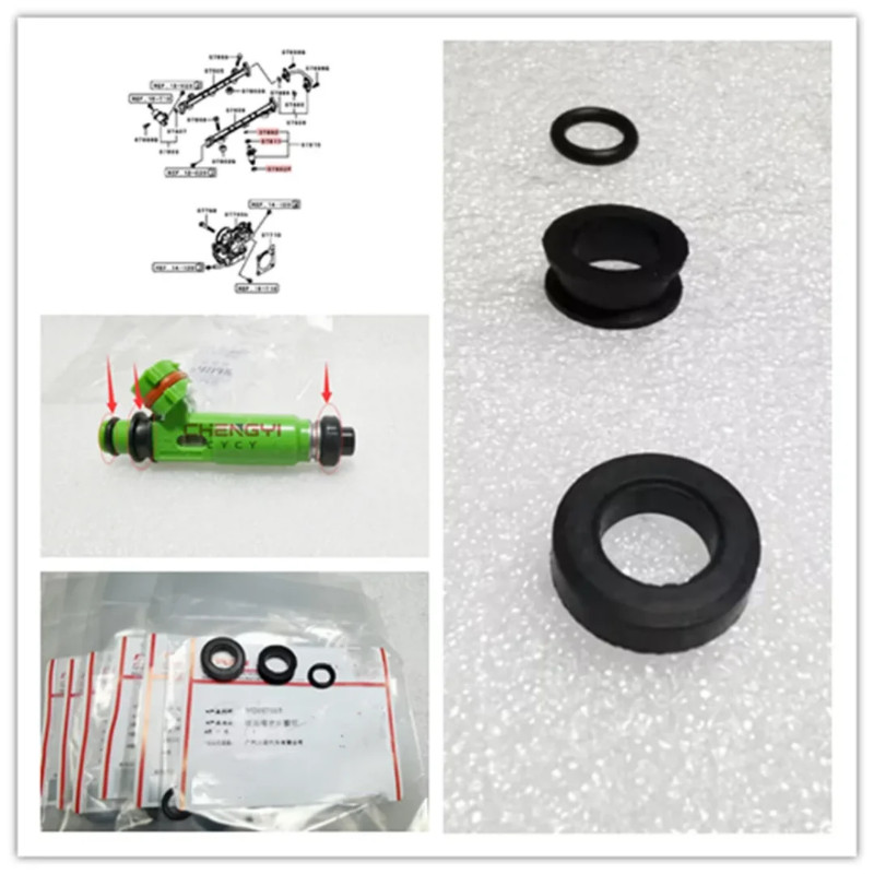 6PCS Fuel Injector Repair Kit O-Ring Oil Seal Insulator For Pajero Montero V33W V43W V63W V68W V73W