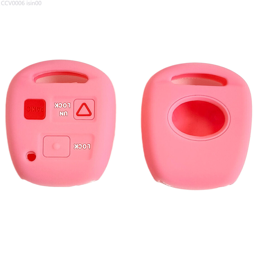 【2015 -2025】 เหมาะสำหรับเคสกุญแจรถ Toyota Camry FJ Cruiser, เคสกุญแจซิลิโคน 3 ปุ่มแบบตรงของ Prado