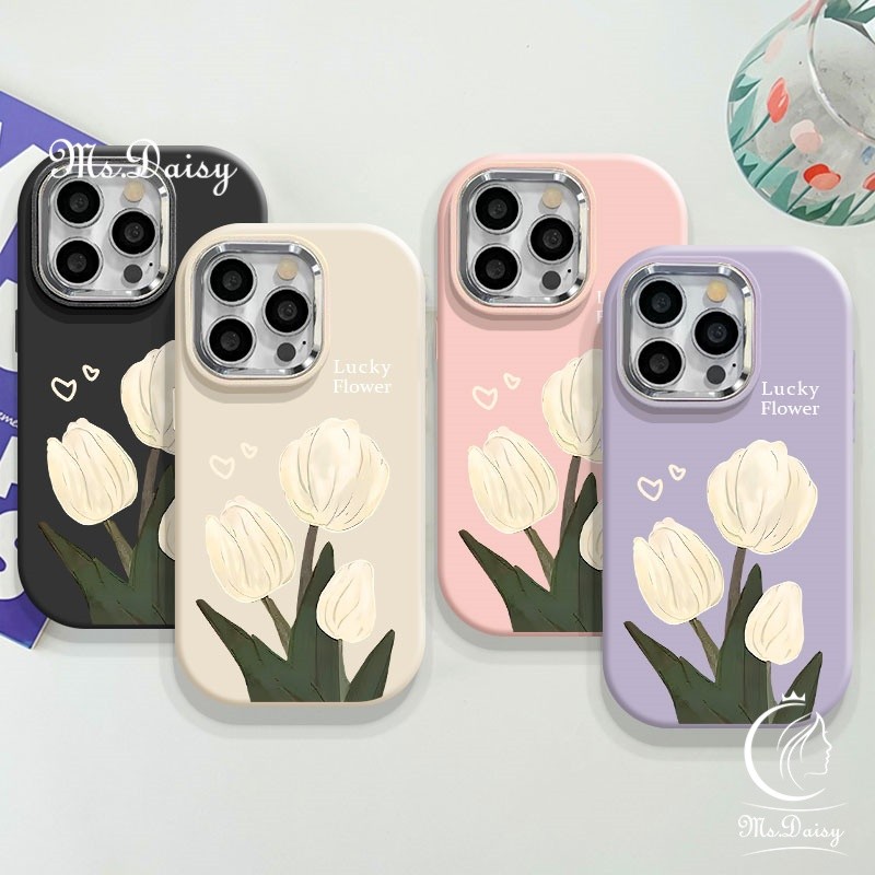 แฟชั่น Elegant สีขาวทิวลิปเคสโทรศัพท์สําหรับ Infinix X6831 X669C X6836 X6837 X6531B X688C X657B X657