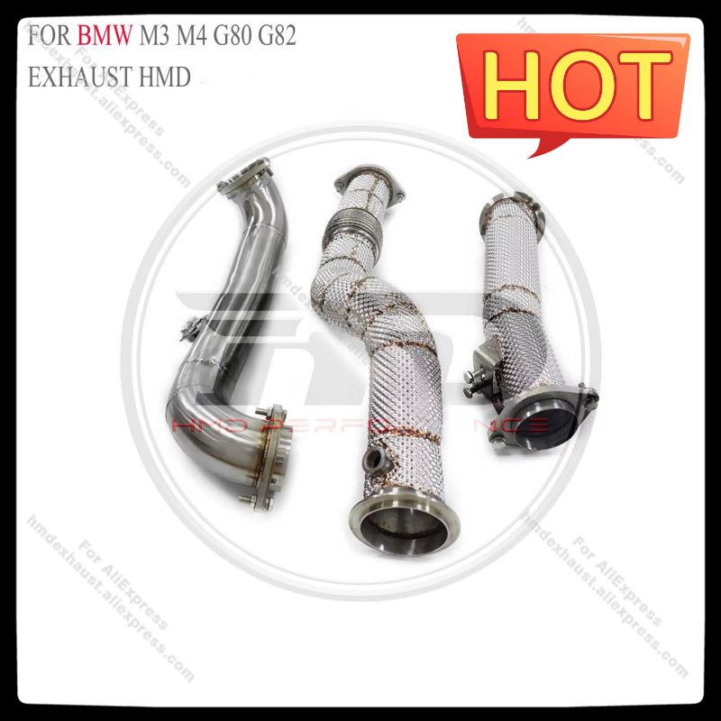 HMD Exhaust  Performance Downpipe and Middle pipe for BMW M3 M4 Competitio G80 G82 S58 Engine 3.0T